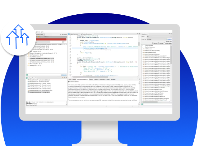 Computer display of OpenText Fortify SAST product platform